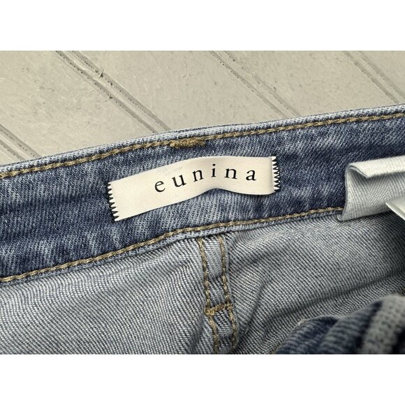 Eunina Size 0 Womens Jeans Ally Ultra High Rise Straight Crop Stretch Ra… - Picture 2 of 4